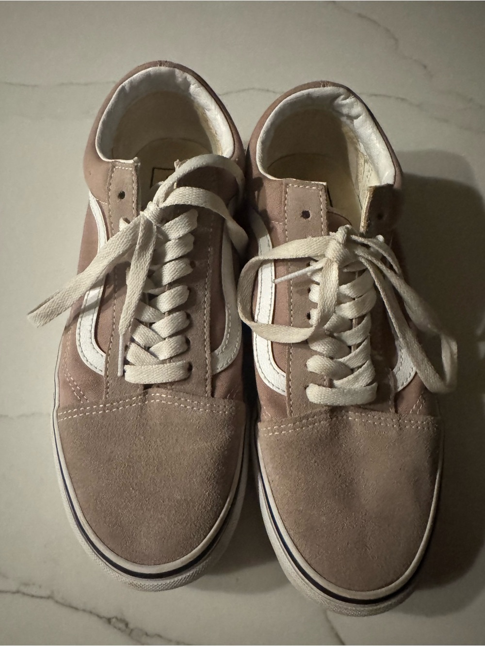 Vans Old Skool Dusty Pink Taupe White Sneakers Women’s Size 10